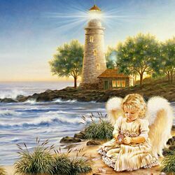 Jigsaw puzzle: Angel on the shore
