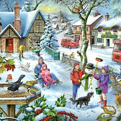 Jigsaw puzzle: Winter in a small town