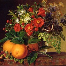Jigsaw puzzle: Still life with oranges and a butterfly