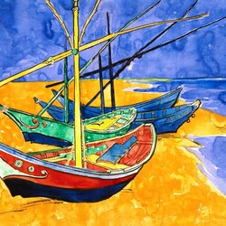 Jigsaw puzzle: Boats on the shore