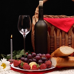 Jigsaw puzzle: Still life with fruit and wine
