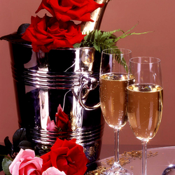 Jigsaw puzzle: Roses and champagne