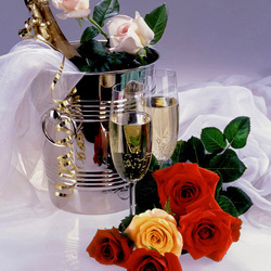 Jigsaw puzzle: Champagne and roses