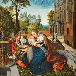 Jigsaw puzzle: Virgin and child and angels