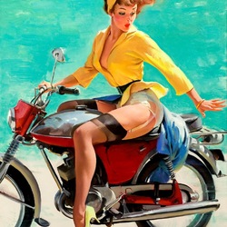 Jigsaw puzzle: Girl on a motorcycle