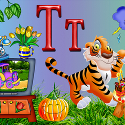 Jigsaw puzzle: Letter T