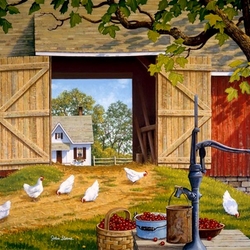 Jigsaw puzzle: Chickens for a walk