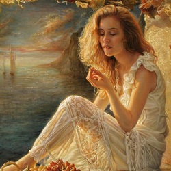 Jigsaw puzzle: Girl with grapes