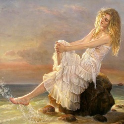 Jigsaw puzzle: Girl and sea