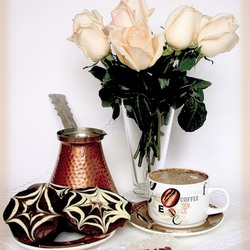 Jigsaw puzzle: Coffee roses