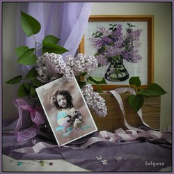 Jigsaw puzzle: Girl with lilac