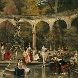 Jigsaw puzzle: Bathing ladies of the court in the 18th century
