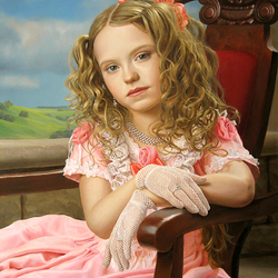 Jigsaw puzzle: Girl in a pink dress