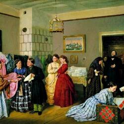 Jigsaw puzzle: Reception of the dowry by painting