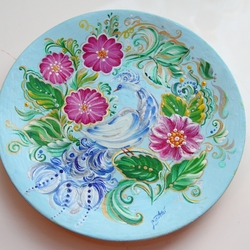 Jigsaw puzzle: Petrikov painting on plates