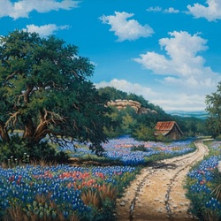 Jigsaw puzzle: The road among flowers