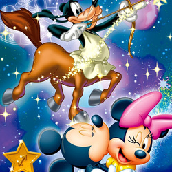 Jigsaw puzzle: Mickey's horoscope. Sagittarius