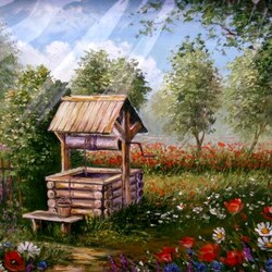 Jigsaw puzzle: Village well
