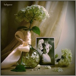 Jigsaw puzzle: Girl with white hydrangea