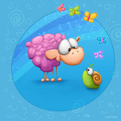 Jigsaw puzzle: Lilac Sheep and Snail