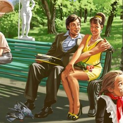 Jigsaw puzzle: In the park on a bench
