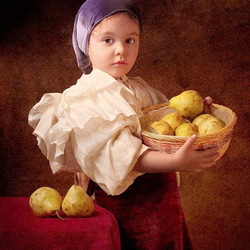 Jigsaw puzzle: Portrait of a daughter with pears