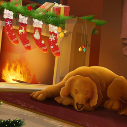 Jigsaw puzzle: The dog is warm