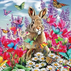 Jigsaw puzzle: Bunny in camomiles