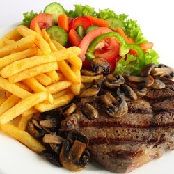 Jigsaw puzzle: Meat with French fries