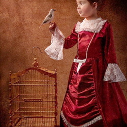 Jigsaw puzzle: Girl with a parrot