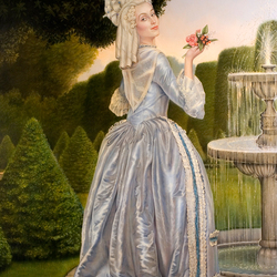 Jigsaw puzzle: Lady at the fountain