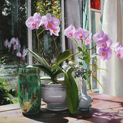 Jigsaw puzzle: Pink orchid