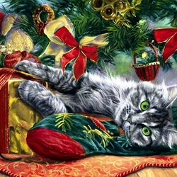 Jigsaw puzzle: New year fluffy gift