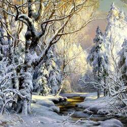 Jigsaw puzzle: Winter morning in the forest