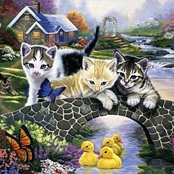 Jigsaw puzzle: Kittens and ducklings
