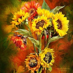 Jigsaw puzzle: Sunflowers in a vase