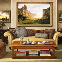 Jigsaw puzzle: Paintings in Pictures / View of Yosmith Valley, California.