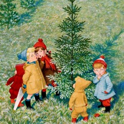 Jigsaw puzzle: Came for a Christmas tree