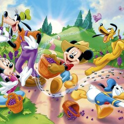 Jigsaw puzzle: Mickey picks berries