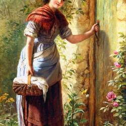 Jigsaw puzzle: Girl at the door