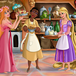 Jigsaw puzzle: Princesses in the kitchen