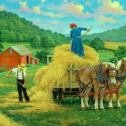 Jigsaw puzzle: Hay cleaning