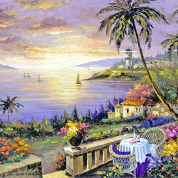 Jigsaw puzzle: Sunset on the Riviera