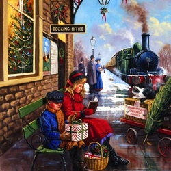 Jigsaw puzzle: Waiting for the train