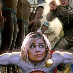 Jigsaw puzzle: Power Girl and the Marines