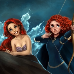 Jigsaw puzzle: Ariel and Merida are such different redheads