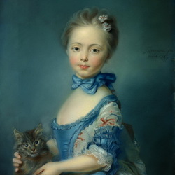 Jigsaw puzzle: Girl with a kitten