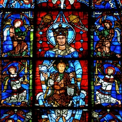 Jigsaw puzzle: Stained-glass windows of Chartres Cathedral (XII century), Virgin Mary