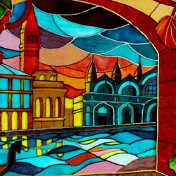 Jigsaw puzzle: Stained glass on glass