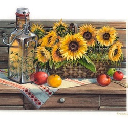 Jigsaw puzzle: Still life with sunflowers